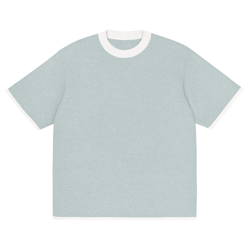Powder Blue with White Trim Knitted classic tee - Wear with style