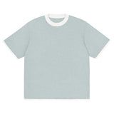 Powder Blue with White Trim Knitted classic tee - Wear with style