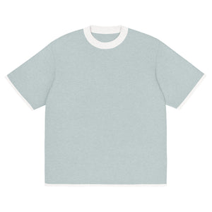 Powder Blue with White Trim Knitted classic tee - Wear with style