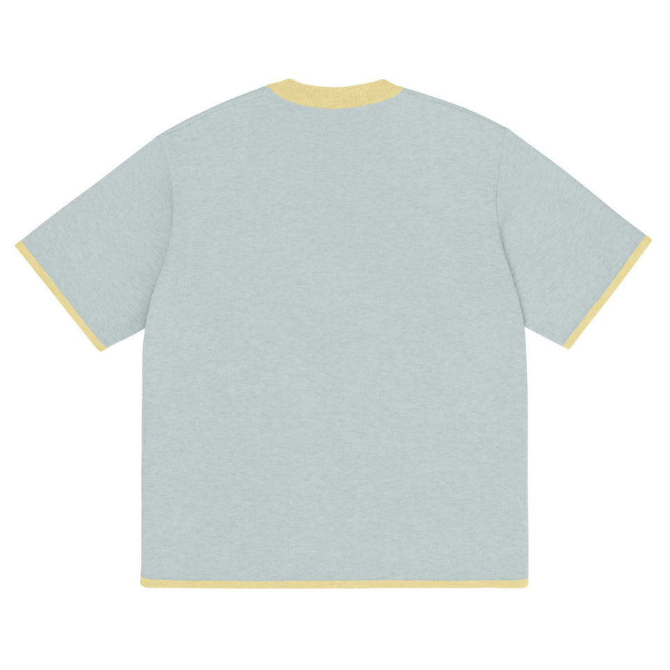 Powder with Yellow Trim Knitted classic tee - Wear with style