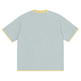 Powder with Yellow Trim Knitted classic tee - Wear with style