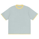 Powder with Yellow Trim Knitted classic tee - Wear with style