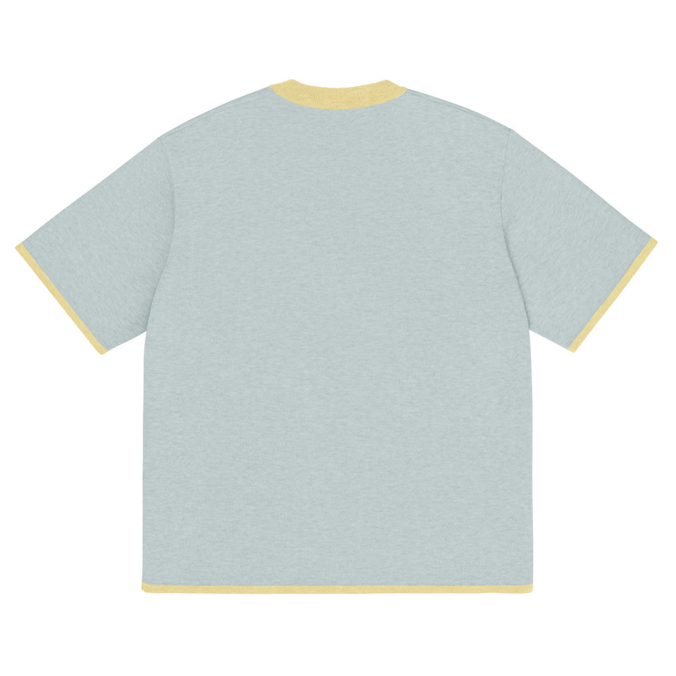 Powder with Yellow Trim Knitted classic tee - Wear with style