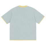 Powder with Yellow Trim Knitted classic tee - Wear with style