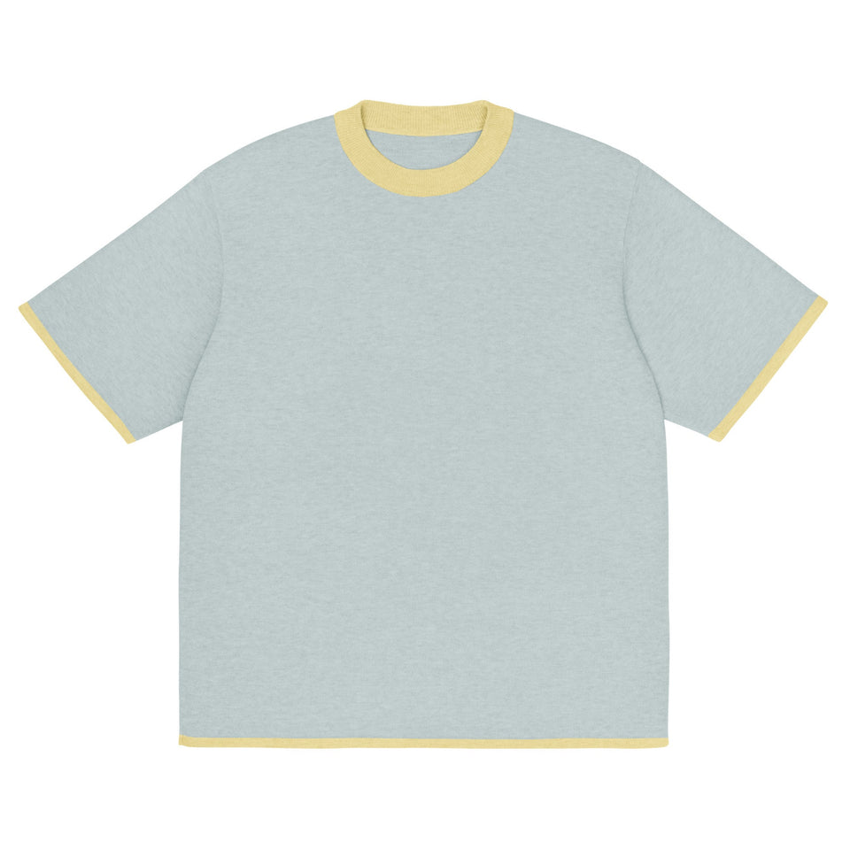 Powder with Yellow Trim Knitted classic tee - Wear with style