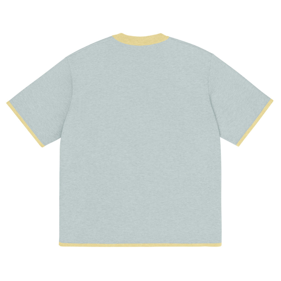 Powder with Yellow Trim Knitted classic tee - Wear with style