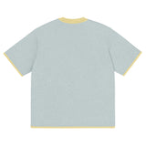 Powder with Yellow Trim Knitted classic tee - Wear with style
