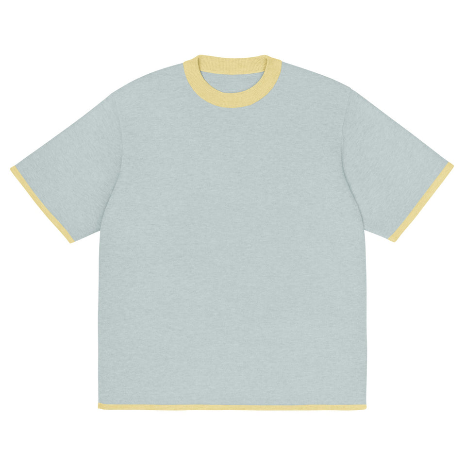 Powder with Yellow Trim Knitted classic tee - Wear with style