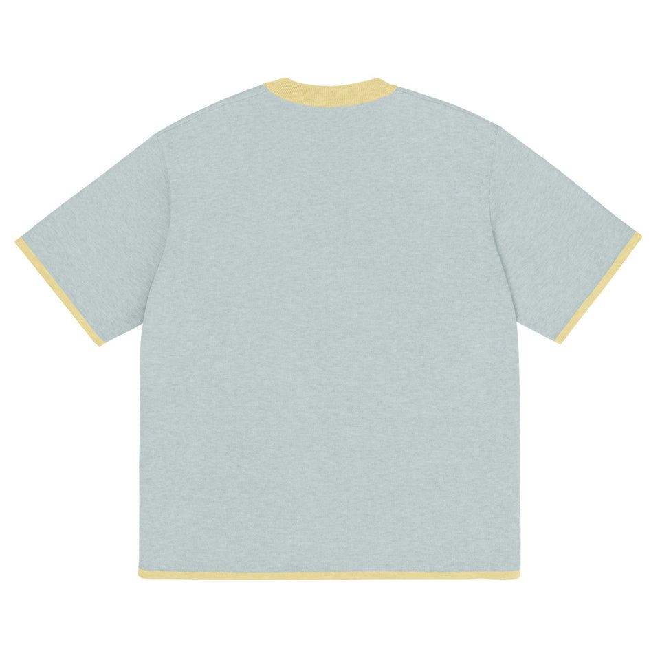 Powder with Yellow Trim Knitted classic tee - Wear with style