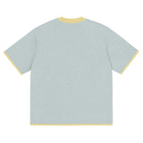 Powder with Yellow Trim Knitted classic tee - Wear with style
