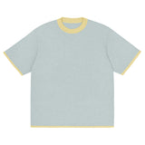 Powder with Yellow Trim Knitted classic tee - Wear with style