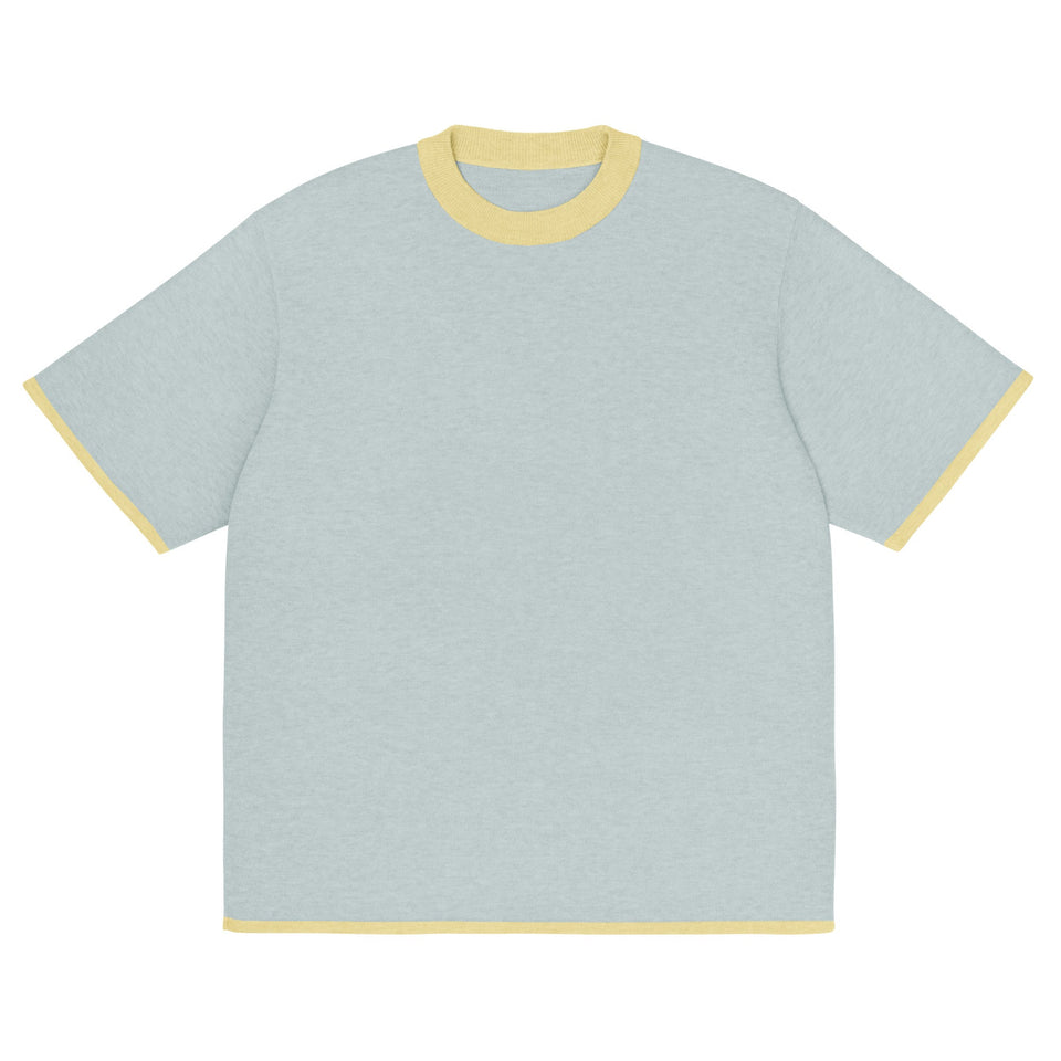 Powder with Yellow Trim Knitted classic tee - Wear with style