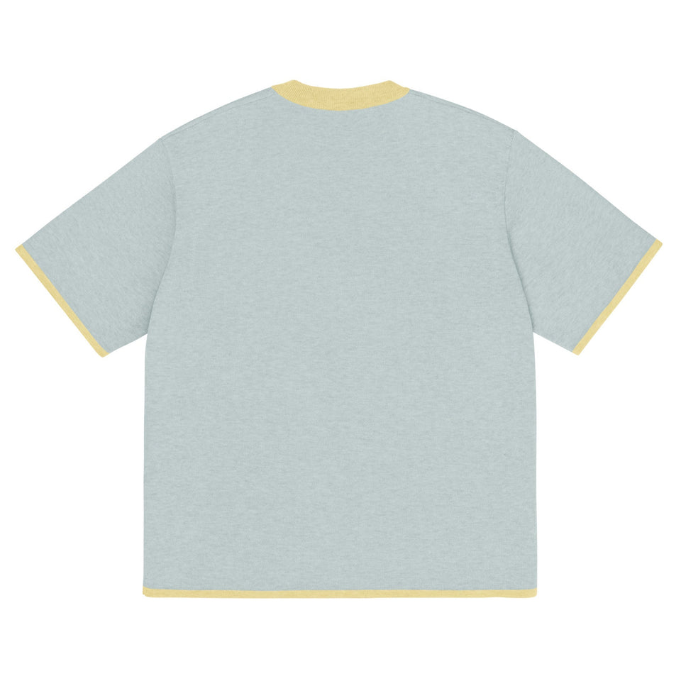 Powder with Yellow Trim Knitted classic tee - Wear with style