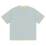 Powder with Yellow Trim Knitted classic tee - Wear with style