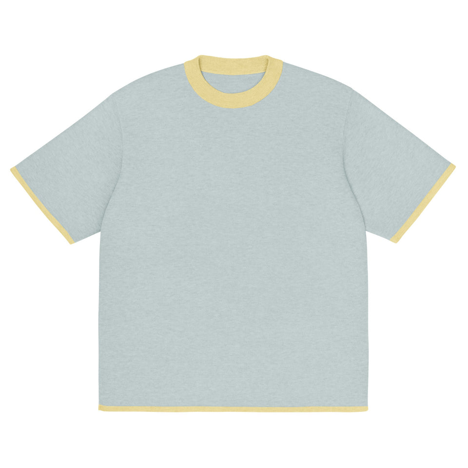 Powder with Yellow Trim Knitted classic tee - Wear with style