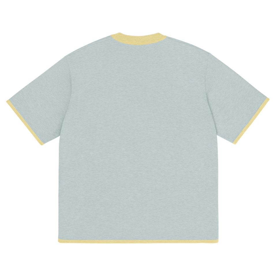 Powder with Yellow Trim Knitted classic tee - Wear with style
