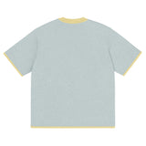 Powder with Yellow Trim Knitted classic tee - Wear with style