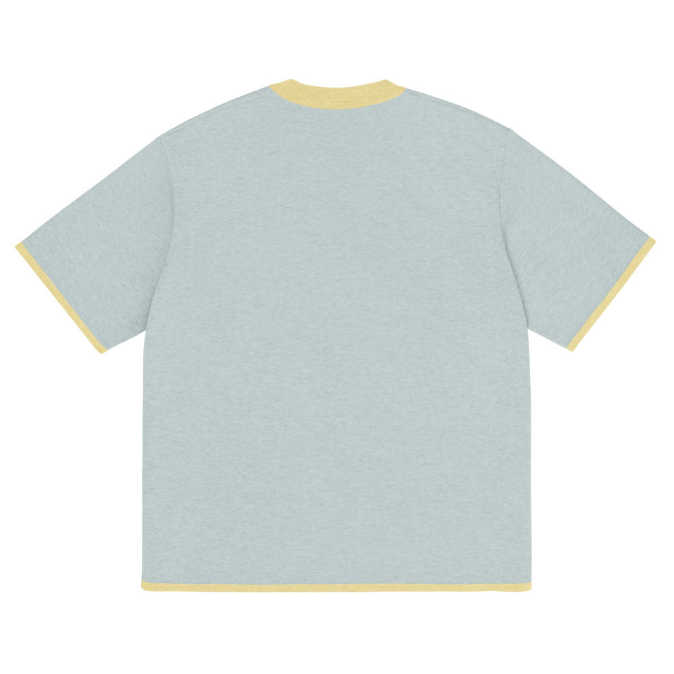 Powder with Yellow Trim Knitted classic tee - Wear with style
