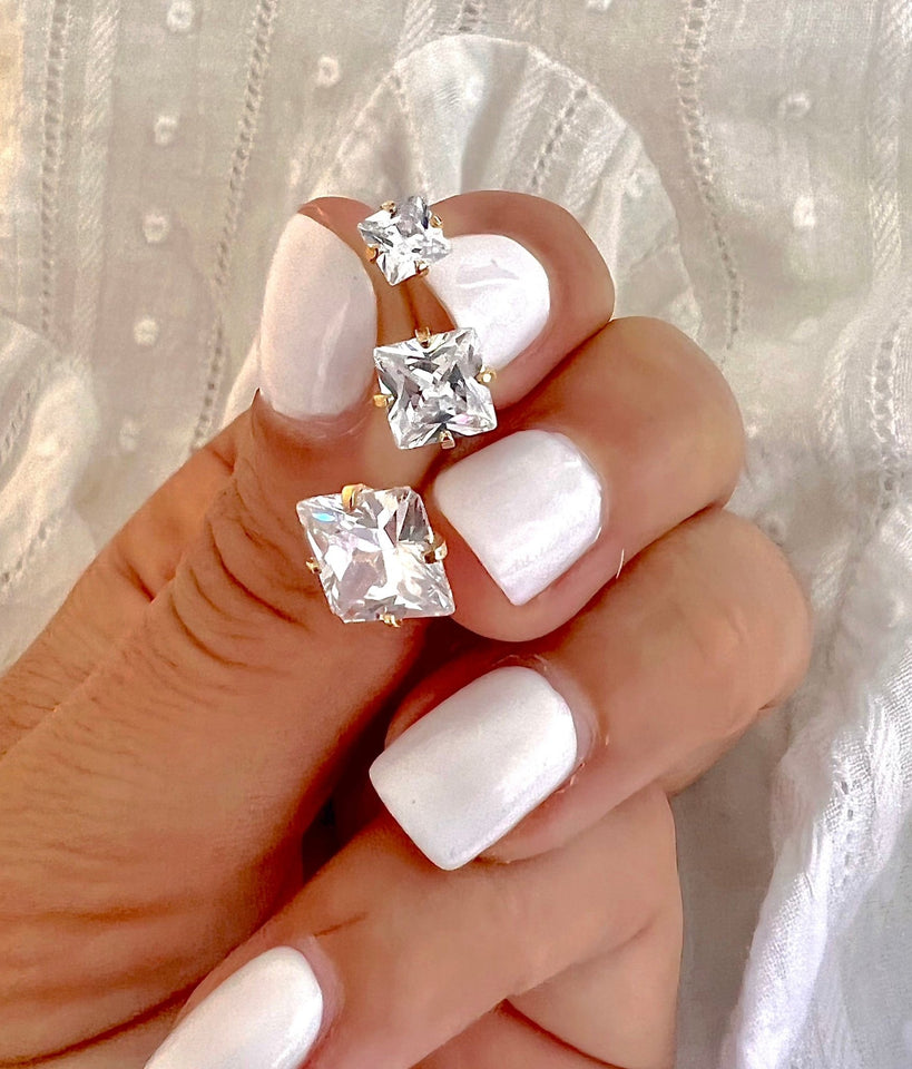 Princess Cut Stud - Wear with style