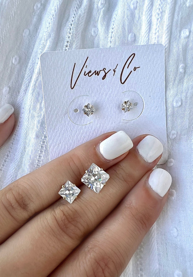Princess Cut Stud - Wear with style