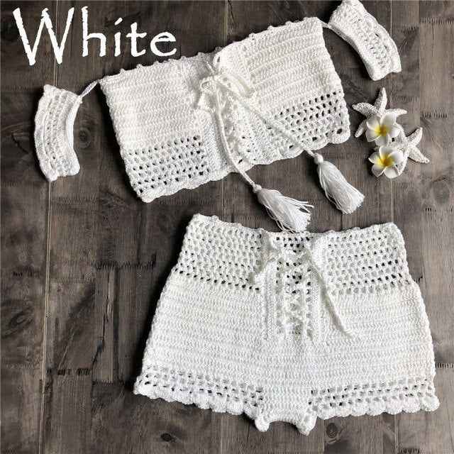Two Piece Hand Hook Crochet : Bikinis Set Swimwear