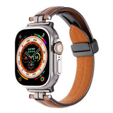 Professional Magnetic Leather Band for Apple Watch - Adjustable Stainless Steel Buckle, Stylish for Men & Women - Wear with style