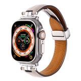 Professional Magnetic Leather Band for Apple Watch - Adjustable Stainless Steel Buckle, Stylish for Men & Women - Wear with style