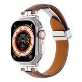 Professional Magnetic Leather Band for Apple Watch - Adjustable Stainless Steel Buckle, Stylish for Men & Women - Wear with style