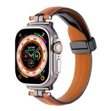 Professional Magnetic Leather Band for Apple Watch - Adjustable Stainless Steel Buckle, Stylish for Men & Women - Wear with style