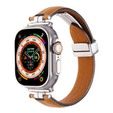 Professional Magnetic Leather Band for Apple Watch - Adjustable Stainless Steel Buckle, Stylish for Men & Women - Wear with style