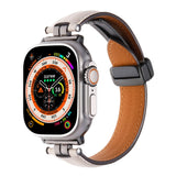 Professional Magnetic Leather Band for Apple Watch - Adjustable Stainless Steel Buckle, Stylish for Men & Women - Wear with style