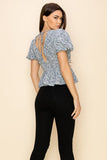 Puff short sleeve floral print top - Wear with style