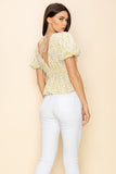 Puff short sleeve floral print top - Wear with style