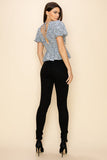 Puff short sleeve floral print top - Wear with style