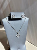 Quinceañera Jewelry Set Sterling Silver .925 – Necklace & Heart Earrings for Girls | Set de Joyería de Quinceañera Plata .925 - Wear with style