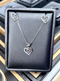 Quinceañera Jewelry Set Sterling Silver .925 – Necklace & Heart Earrings for Girls | Set de Joyería de Quinceañera Plata .925 - Wear with style