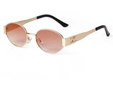 Retro Metal Frame Oval Sunglasses - Wear with style