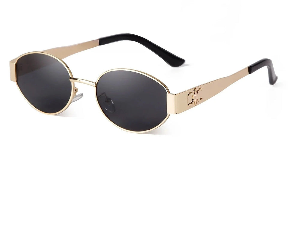 Retro Metal Frame Oval Sunglasses - Wear with style