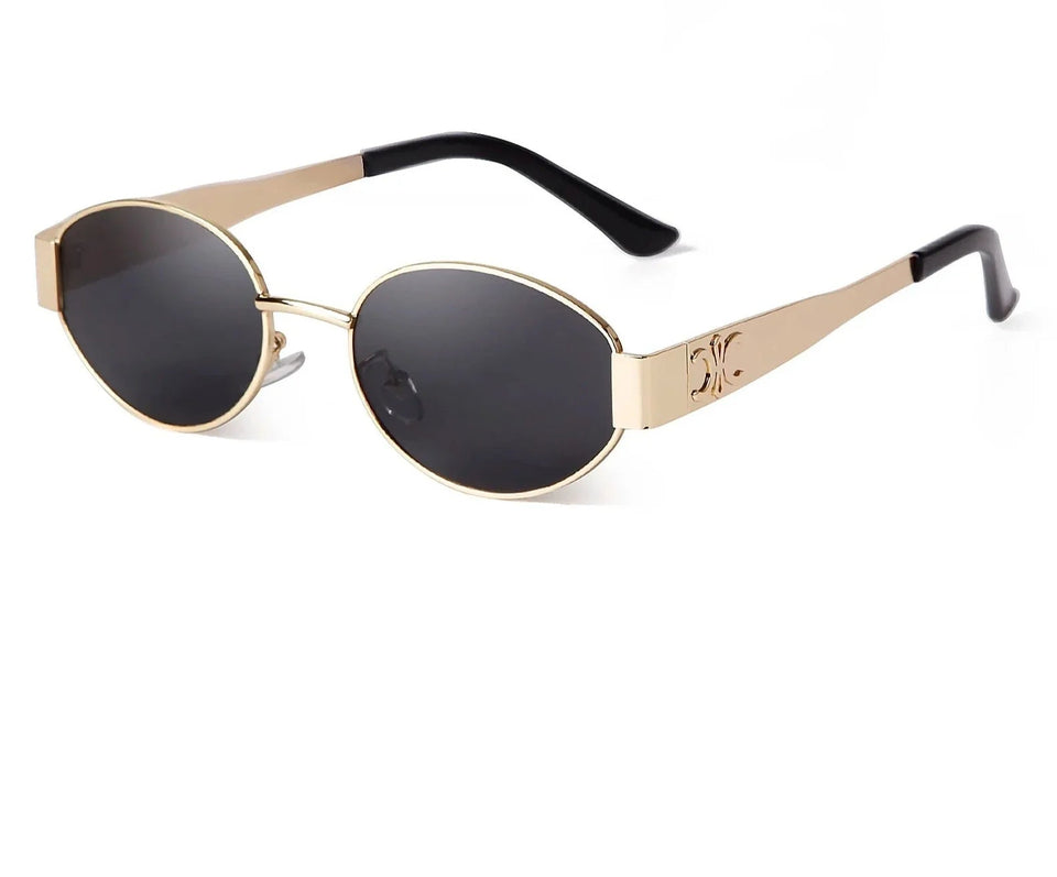 Retro Metal Frame Oval Sunglasses - Wear with style