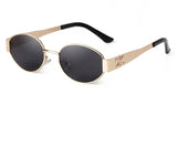 Retro Metal Frame Oval Sunglasses - Wear with style