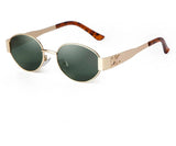 Retro Metal Frame Oval Sunglasses - Wear with style