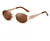 Retro Metal Frame Oval Sunglasses - Wear with style