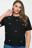 Rhinestone Embellished T-Shirt - Wear with style