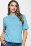 Rhinestone Embellished T-Shirt - Wear with style