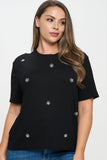 Rhinestone Embellished T-Shirt - Wear with style