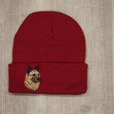 Laekenois Embroidered Beanie, Belgian Shepherd Gift, Dog Mom Hat, Knit Cuff Beanie, K9 Trainer Apparel