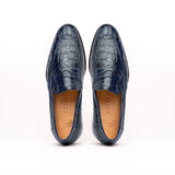 11-201-NVY ROMA Crocodile Penny Loafer, Navy