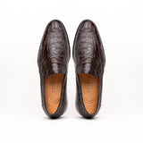 11-201-NIC ROMA Crocodile Penny Loafer, Nicotine
