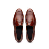 15-400-CGN ROMA Hand Burnished Calfskin Penny Loafer Cognac