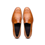 15-400-CML ROMA Hand Burnished Calfskin Penny Loafer Camel
